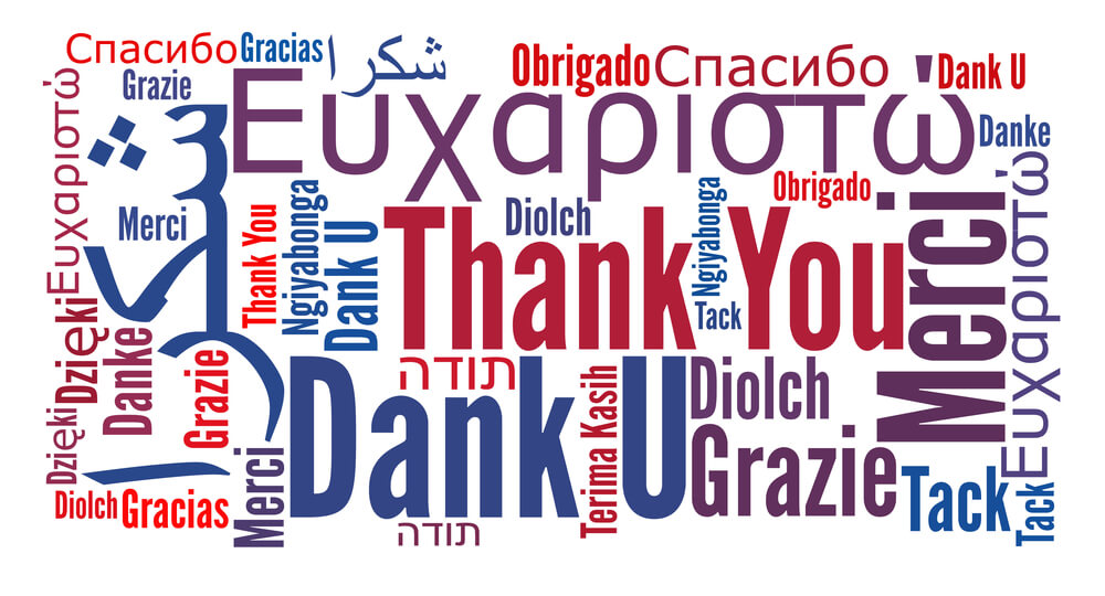 Thank you in different languages. 