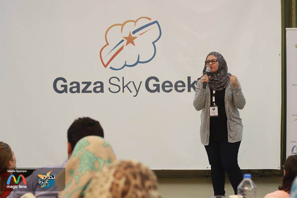 Speaking at Gaza Sky Geeks