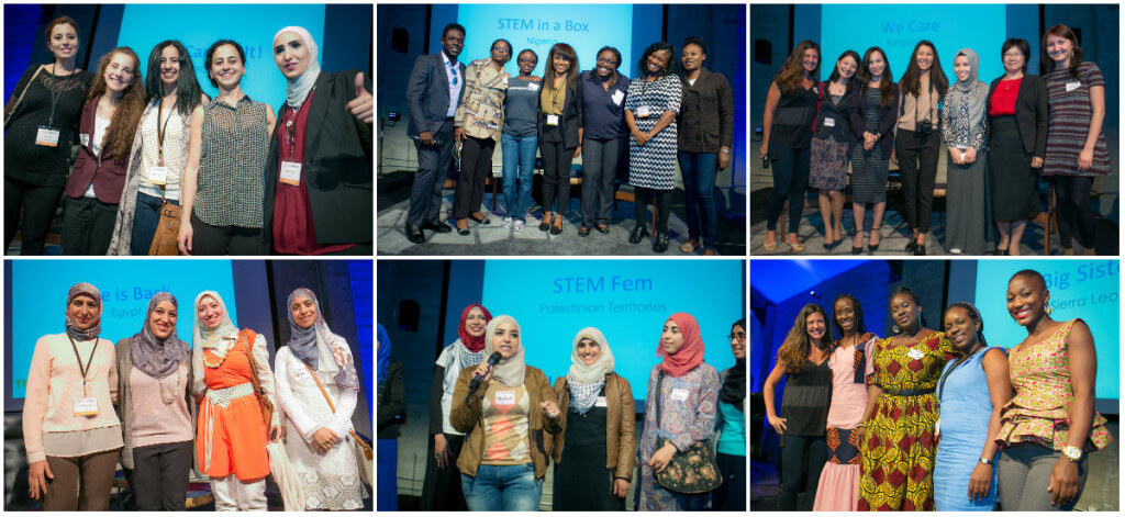 The winning teams, clockwise from left: Jordan, Nigeria, Kyrgyzstan, Egypt, Palestinian Territories and Sierra Leone. 