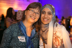 Mimi Hills, Professional Mentor at VMware, and Dina Sayed, 2015 Emerging Leader of Egypt, at the Community Celebration hosted by Automattic on Tuesday, October 27, 2015.