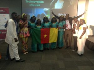 The Cameroonian team, Angels Tech of Africa, with mentor and 2014 TechWomen fellow, Dorothée Danedjo Foubaa.